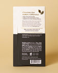 Dark Milk Chocolate bar, back of package with ingredients and nutrition facts