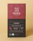 Cherry Dark Chocolate bar, front of package