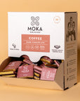 Coffee Dark Chocolate Mini Box open display box showing side panel