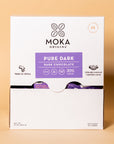 Moka Origins Pure Dark Chocolate Mini Box, 100-count display box, front