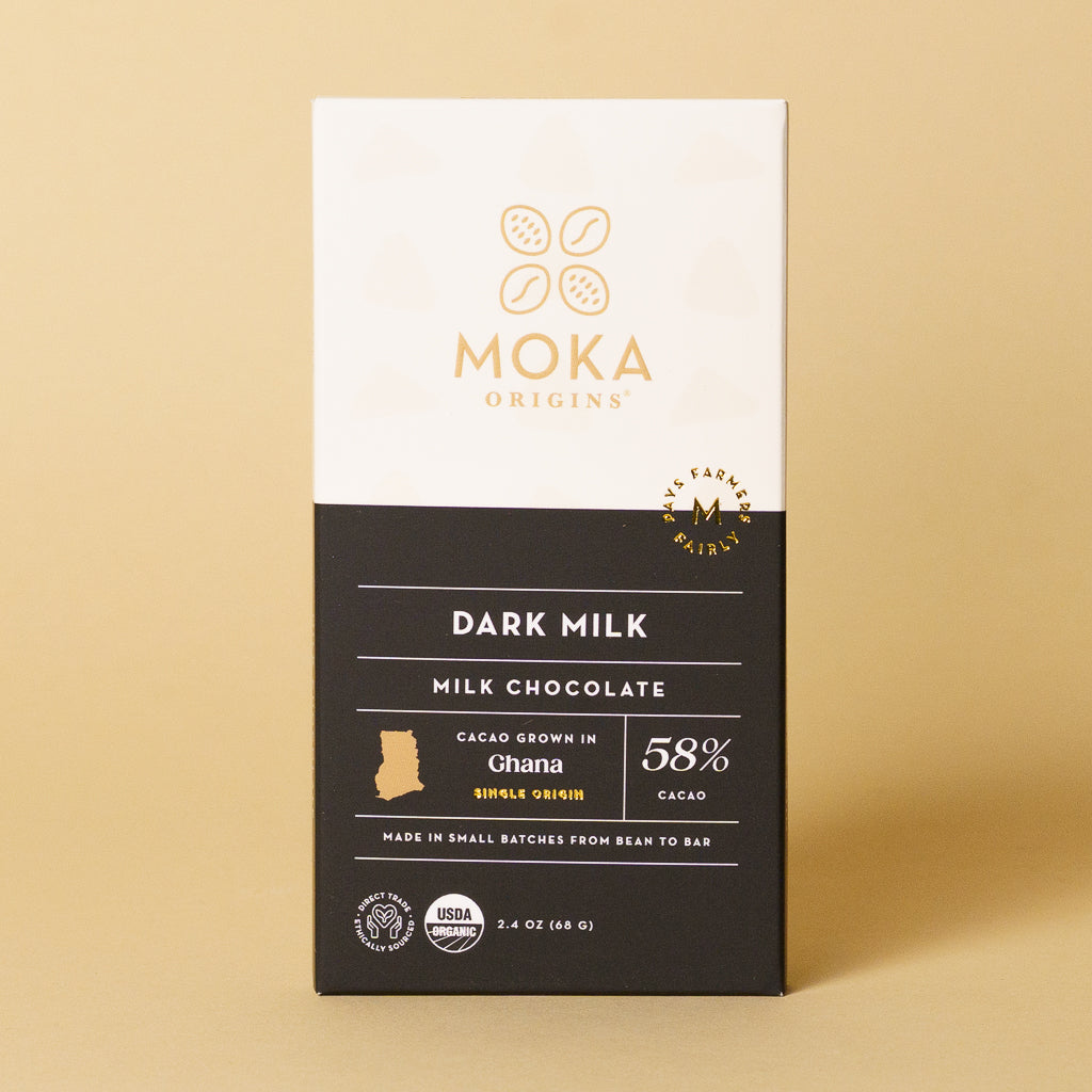 Dark Milk Chocolate bar, front of package