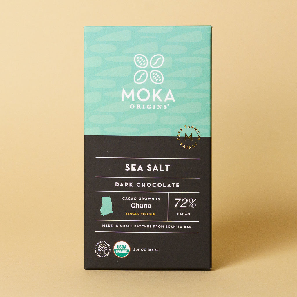 Sea Salt Dark Chocolate bar, front of package