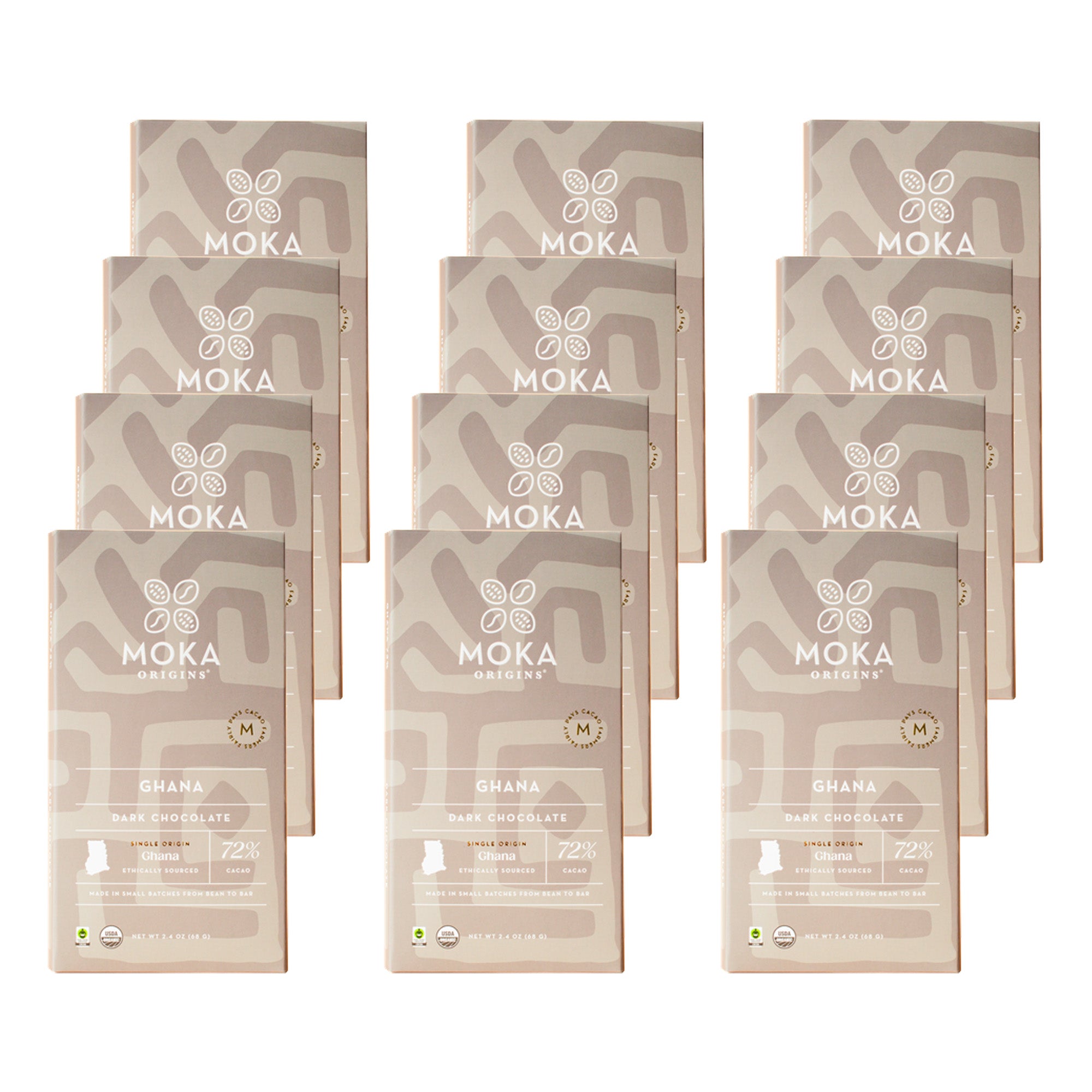 Moka Origins Ghana 72% Dark Chocolate 12-Pack