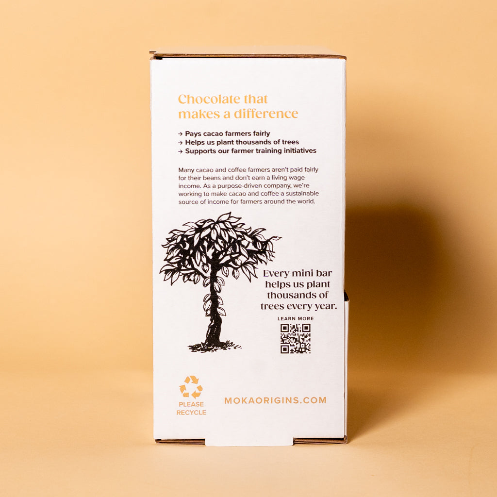 Coffee Dark Chocolate Mini Box panel, chocolate that makes a difference