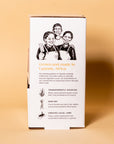 Vanilla Sesame Dark Chocolate Mini Box side panel, grown and made in Uganda